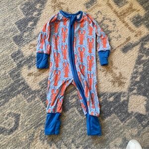 Poppy Kids Co Lobster Print Kids Footie Pajamas Newborn